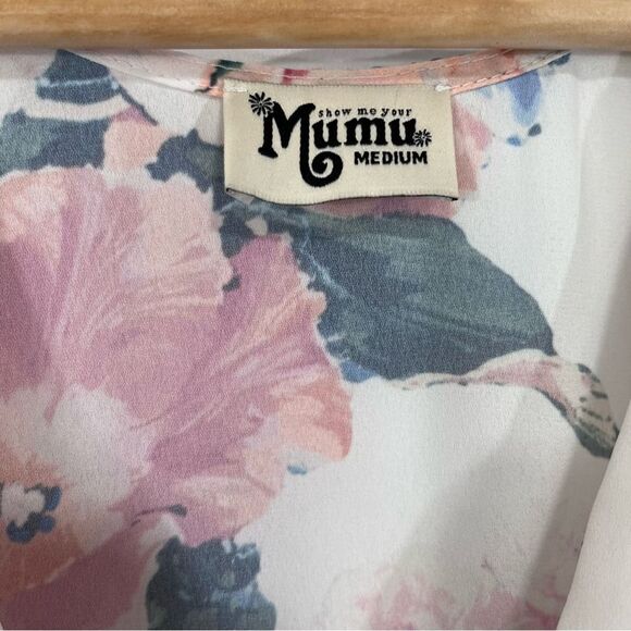 Show Me Your Mumu Womens Austin Floral Mini Dress Deep-V Medium Flower Print - Picture 6 of 8